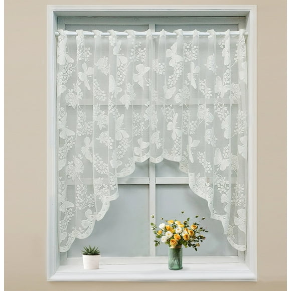TIMIFIS Window Curtains, Exquisite Warp Knitted Lace Half Curtains Soft Fabrics Suitable for Bedrooms Living Rooms and Study Rooms Both Light Transmitting and Home Furnishings Home Decor
