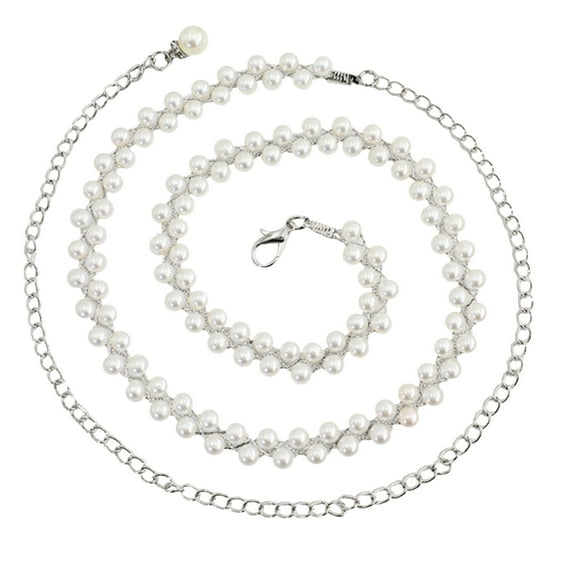 Seductiva Belts for Women Women Hook Adjustment Pearl Waist Chain Decorative Dress Waist Small Fragrance Thin Belt Sweet Chain