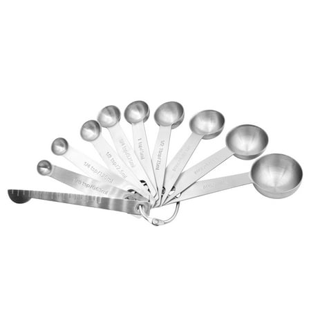 

10pcs Dry Liquid Ingredients Stainless Steel Engraved Scale Measuring Spoon Set