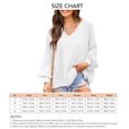 thumbnail image 5 of Sudadera de mujer Poliéster Manga larga Cuello en V Hombro caído Diseño de ventilación Jersey suelto transpirable Blusa de mujer Top Blanco S, 5 of 5