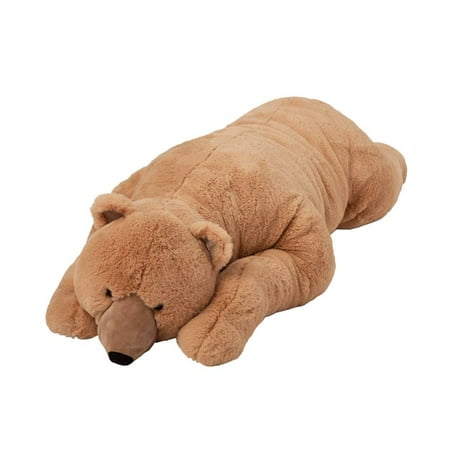 Super-Soft Big Bear Hug Body Pillow w/ Realistic Accents, Brown