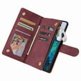 thumbnail image 4 of Galaxy S21 Ultra Wallet Case, Dteck Soft Leather Zipper Wallet Case Magnetic Buckle Horizontal Flip Cover with 5 Card Slots/Photo Pocks for Samsung Galaxy S21 Ultra, Winered, 4 of 6