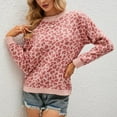 thumbnail image 2 of Lilgiuy Women Casual Leopard Print Sweatshirt Pullover Long Sleeve Shirt Tops Blouse,Pink,4 2022 Fall Winter, 2 of 5