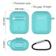 thumbnail image 2 of Apple Airpods 1 Skin, For Airpods Charging Case Skin for Airpods 1st, Takfox 360° Protective Portable Silicone Cover Skin for Airpods 1 [Front LED Visible] Accessories w/ Keychain - Mint, 2 of 6