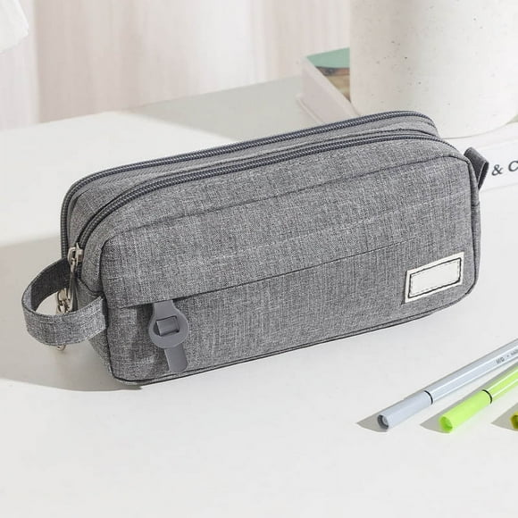 Estuche grande para lápices, organizador de lápices, portátil, estilo moderno, para oficina, de metal, 2 niveles, para dormitorio,Wsvlmg