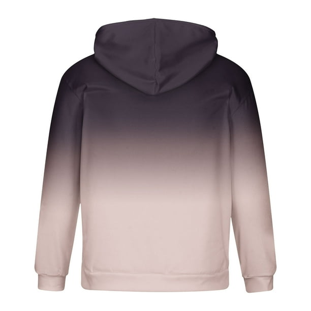Men's Lightweight Gradient Hooded Sweatshirts Long Sleeve