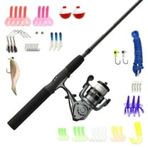 Zebco Ready Tackle 5'6" Spinning Reel and Fishing Rod Combo with 53-Piece Tackle Kit, Left-Hand Retrieve, Black