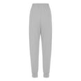 thumbnail image 7 of Hueook Wide Leg Women's Yoga Pants Women's Solid Color Drawstring with Pocket Elastic Leggings Jogging Sports Pants Gray XL, 7 of 7