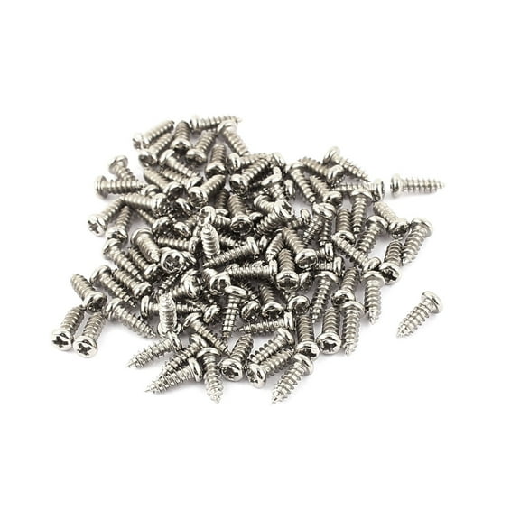 Uxcell M2.5 x 8mm Stainless Steel Round Head Self Tapping Screws Bolts (100-pack)