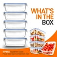 thumbnail image 2 of 10-Piece Glass Food Containers - Stackable Superior Glass Meal-prep Storage Containers, Newly Innovated Leakproof Locking Lids w/Air Hole, Freezer-to-Oven-Safe, 2 of 7