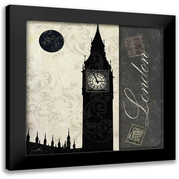 Sophie 6 15x15 Black Modern Framed Museum Art Print Titled - London Moon