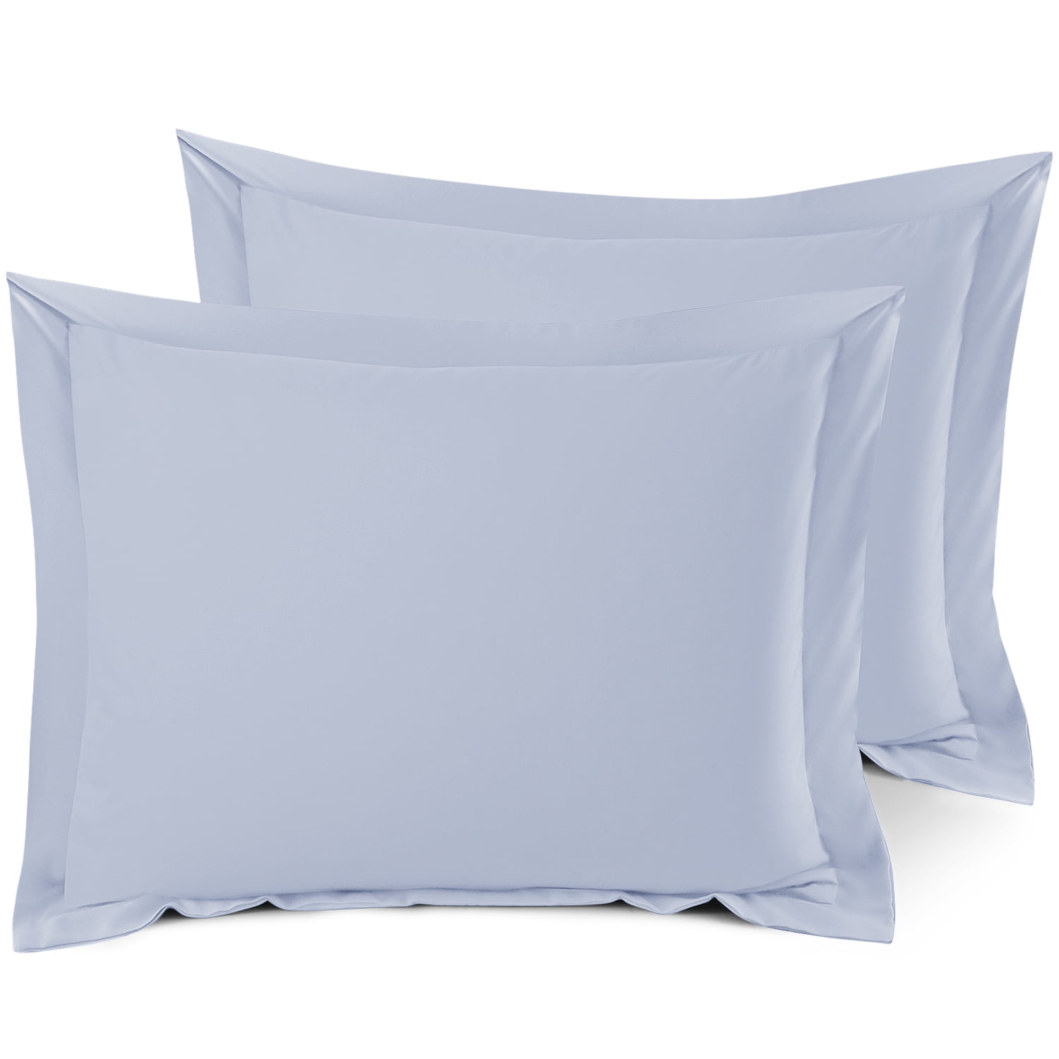 Set of 2 Standard 20"x26" Size Pillow Shams Ice Blue, Hotel Luxury Soft