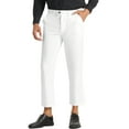 thumbnail image 4 of INSPIRE CHIC Men's Cropped Pants Slim Fit Flat Front Ankle-Length Dress Pants 34 Bright White, 4 of 7