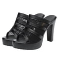 thumbnail image 1 of 1 par de moda Sandalias de tacón alto Sandalias Sandalias de verano Zapatos de verano (Negro), 1 of 5