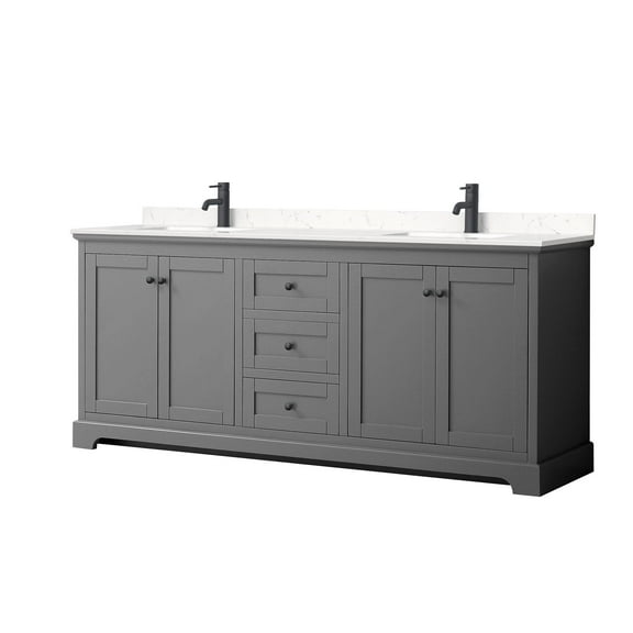 Wyndham Collection WCV232380DGBC2UNSMXX Avery 80" Free Standing Double Basin Vanity Set -