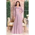 thumbnail image 7 of KOH KOH Long Sleeve Modest Fall Winter Elegant Evening Flowy Empire Waist Full Floor Length Cocktail Formal Tall Pleated Maxi Dress Gown Abaya For Women Dusty Pastel Pink Medium US 8-10 NT009, 7 of 7