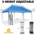 thumbnail image 5 of HOTEEL 10'x20' Pop Up Canopy Tent,Outdoor Canopy with Wheeled Bag,for Parties,Wedding,Backyard,Camping,Blue, 5 of 8