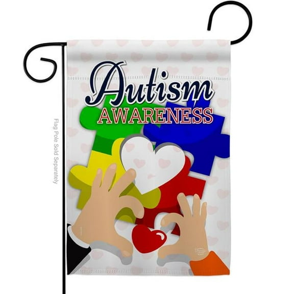 Ornament Collection G192068-BO Love Autism Awareness Support 13 x 18.5 in. Double-Sided Decorative Vertical Garden Flags for House Decoration Banner Yard Gift