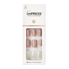 KISS imPRESS Press-on Manicure, Beige, Short Square, 'One More Chance', 33 Ct.