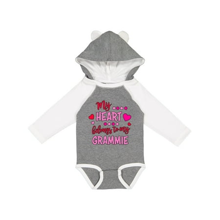 

Inktastic My Heart Belongs to my Grammie Gift Baby Boy or Baby Girl Long Sleeve Bodysuit