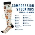 thumbnail image 2 of FORMRS Womens Knee High Socks Casual Long Thick Travel Daily Wear, 2 Pairs, Beige Fall Leaves, 2 of 6