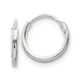 thumbnail image 1 of 925 Sterling Silver 1.3mm Hoop Earrings; for Adults and Teens; for Women and Men, 1 of 3