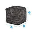 thumbnail image 7 of Steve Silver Omari Square Handwoven Black/ Ivory Wool Pouf, 7 of 7