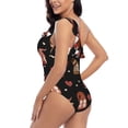 thumbnail image 4 of Pofeuu Valentine Gnome Print Women's One Piece Swimsuits One Shoulder Swimwear Asymmetric Ruffle Monokinis Bathing Suits-Medium, 4 of 6