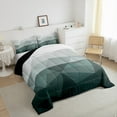 thumbnail image 3 of jejeloiu 3D Gradient Geometric Bedding Comforter Set,Modern Abstract Art Twin Comforter Sets,Green White Ombre Bedding Set For Kids,Ultra Soft Home Decor Reversible,2-Piece, 3 of 8