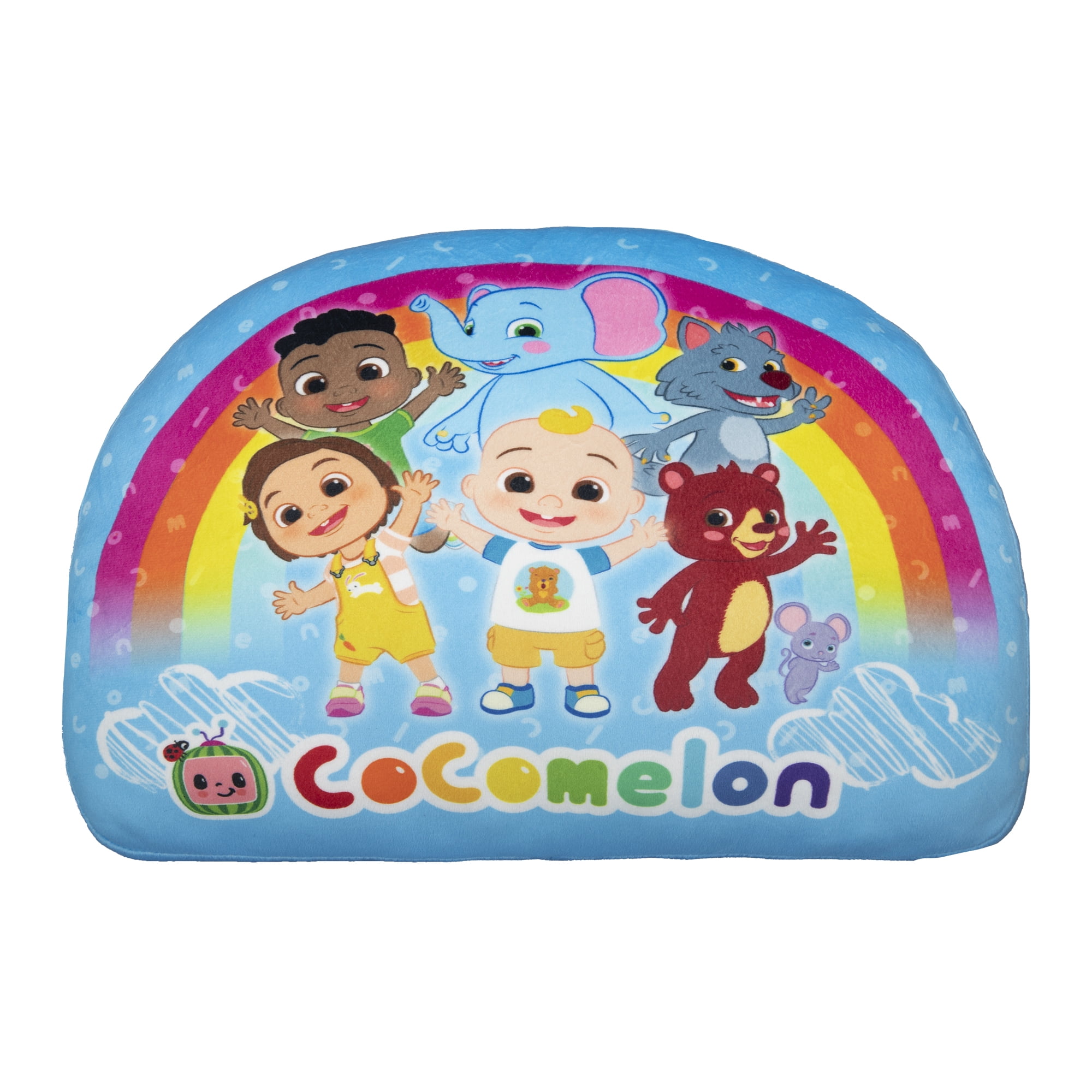 CoComelon Friends Forever Squish Toddler Pillow, Rainbow, Blue