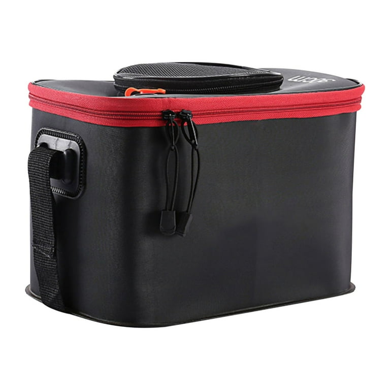 Fishing Bucket, Foldable Fishing Bait Bucket, Multifunctional Portable  Folding Fishing Minnow Bucket Fish Live Bait Container, Outdoor Camping  Fishing Bag for Kids and Adult,Black Orange 