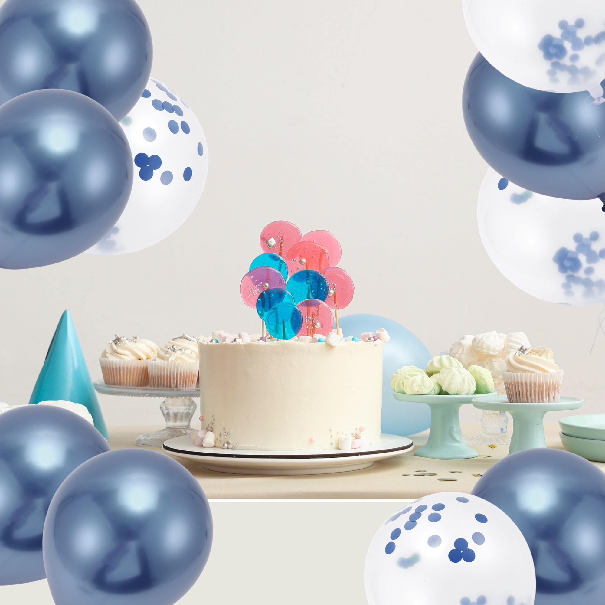 Unique Bargains 16Pcs Latex Party Wedding Graduation Anniversary Decoration Blue