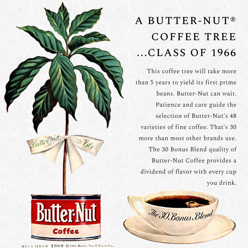 Butter-Nut Original Blend Ground Coffee, Medium Roast, 12 oz Steel Can (6 Pack)