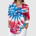 thumbnail image 2 of Leey-World 4th Of July Button Down Shirts for Women 250 Anniversary USA 250th American Flag Patriotic 250 Years T-Shirt(Blue,M), 2 of 5