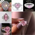 thumbnail image 5 of EOEMY Elegant Women Jewelry 925 Silver Rings Pink Cubic Zirconia Wedding Party Sz 6-10-6-#13, 5 of 7