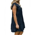 thumbnail image 4 of Women Solid Color Crew Neck Ruffled Short Sleeve Dress, 4 of 4