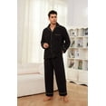 thumbnail image 4 of Vulcanodon Mens Fleece Pajama Set, Soft Warm Long Sleeve Sleepwear with Pockets Cozy Button-Down Pjs for Men（Black, M）, 4 of 4