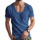 thumbnail image 1 of pstuiky Mangas cortas para hombre, Camiseta informal de manga corta con cuello redondo y color liso para hombre ropa de hombre l, 1 of 9