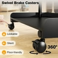 thumbnail image 6 of TAVR Furniture Mobile Rolling TV Stand with Wooden Storage Shelf for 40-86 inch TVs, Height Adjustable, 6 of 8