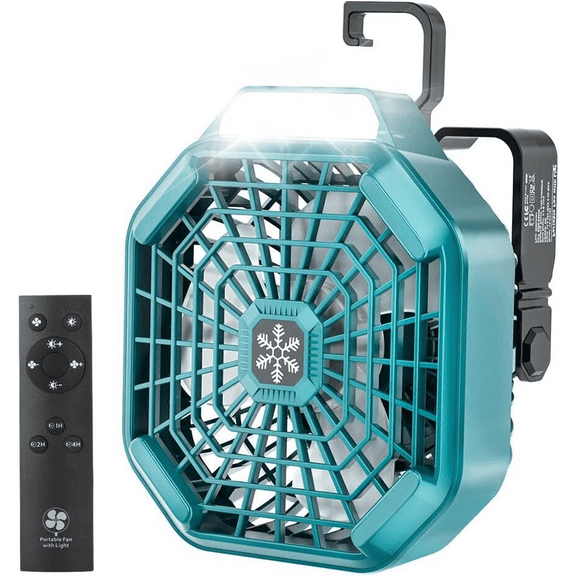 Camping Fan Jobsite Fan For Makita 18V Li-ion Battery Portable with Lamp Remote