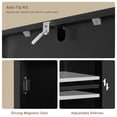 thumbnail image 6 of Tall Bathroom Cabinet with 6 Shelves, Narrow Linen Cabinet with 2 Doors & 1 Drawer, Freestanding Storage Cabinet, for Bathroom, Living Room, Kitchen,Black, 6 of 8