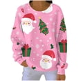 thumbnail image 2 of Hipattires Merry Christmas! Womens Long Sleeve Shirts Christmas Crew Neck Pullover Holiday , Winter Graphic Printed Tops for Ladies Fashion, 2 of 7