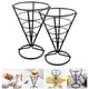 thumbnail image 4 of WORGEOUS 3 piezas de cono de papas fritas en forma de cono de cono de restaurantes occidentales de snack cesta de acero inoxidable de acero inoxidable soporte de cono de acero inoxidable, 4 of 4