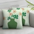 thumbnail image 2 of COMIO St. Patrick's Day Pillow Covers,Green Lucky Shamrock Clover with Vase Pattern Pillow Cases Decorative Throw Pillow Cover Green Shamrocks Decor Cushion Case Decorations &nbsp;2pc, 2 of 6