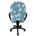 thumbnail image 3 of Floral Office Chair Slipcover, Illustration of Rose Flowers Blossoms in Monochrome Art, Protective Stretch Decorative Fabric Cover, Standard Size, Blue Grey Blue, by Ambesonne, 3 of 5