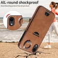 thumbnail image 4 of Classic Wallet Case Compatible with iPhone XR for Men Women, with 360° Rotation Finger Ring Kickstand PU Leather Shockproof Phone Cover with Card Slot for iPhone XR, Brown, 4 of 10