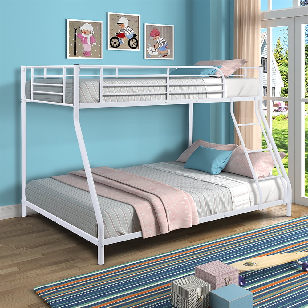 Full Bunk Bed Metal Beds Twin, Top Bunk Bed Guard Rail