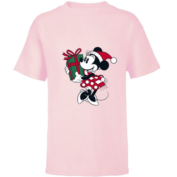 Disney Minnie Mouse Gift Holiday - Short Sleeve T-Shirt for Kids – Customized-Soft Pink