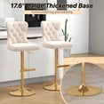 thumbnail image 6 of Westice Velvet Swivel Bar Stools Set of 4 with Tufted Back & Gold Base, Beige, 6 of 9