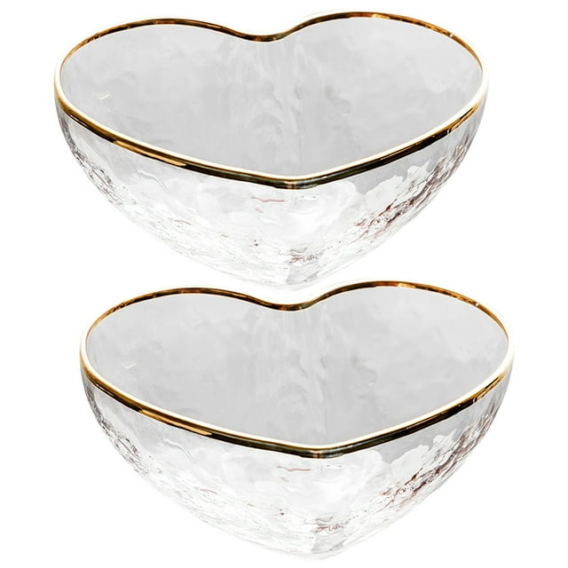 2 piezas de tazones de pudín de vidrio tazones de gelatina tazones de postre en forma de corazón para casa